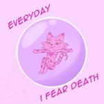  2018 bubble cat digital_drawing_(artwork) digital_media_(artwork) eyelashes feline female gld_fsh heart_pattern mammal pink_spots simple_background solo spots striped_tail stripes text tuft 