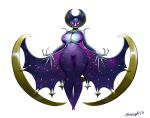  anthro anthrofied bat breasts claws female fullmetalmentalist hi_res legendary_pok&eacute;mon looking_at_viewer lunala mammal membranous_wings nintendo pok&eacute;mon pok&eacute;mon_(species) purple_body simple_background sleepingeel smile solo video_games wings 