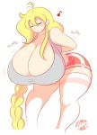  blonde_hair cleavage curvy gigantic_breasts hanging_breasts theycallhimcake thick_thighs 