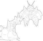  2017 anthro black_and_white buzzwole duo erection eyes_closed feral hi_res humanoid_penis male monochrome muscular muscular_male nintendo penis pok&eacute;mon pok&eacute;mon_(species) scolipede simple_background sweat type ultra_beast video_games white_background 