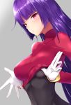  :o bangs black_bodysuit blunt_bangs blush bodysuit breasts commentary gloves gym_leader hesumi hime_cut large_breasts long_hair long_sleeves looking_at_viewer natsume_(pokemon) pokemon pokemon_(game) pokemon_frlg purple_hair red_eyes shirt_lift sidelocks skin_tight solo straight_hair undressing white_gloves 