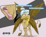  anthro anthro_on_anthro areola avian beak big_breasts blue_eyes breast_fondling breast_grab breasts chrono_bluewing corona_bluewing da_goddamn_batguy dialogue duo english_text erect_nipples erection feathered_wings feathers female fondling gryphon hair hand_on_breast incest male male/female navel nipples nude penis pussy sex sibling simple_background smile text twincest twins vein veiny_penis wings 