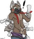  aggressive_retsuko balls bashbl-ux clothing haida hyena male mammal penis sanrio solo undressing 