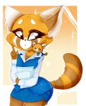  2018 absurd_res aggressive_retsuko anthro breasts clothed clothing digital_media_(artwork) female fur hi_res kingripple mammal red_panda retsuko sanrio simple_background 