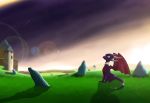  cynder digital_media_(artwork) dragon female feral grass horn lagartuzmems1998 membranous_wings outside rock scalie solo spyro_the_dragon video_games western_dragon wings 