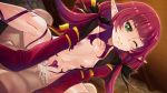  1boy 1girl aoi_nagisa_(metalder) breasts cum_in_pussy elf green_eyes knoll_(youkoso!) nipples orgasm pointy_ears red_hair revealing_clothes sex small_breasts youkoso!_sukebe_elf_no_mori_e 
