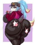  bear big_breasts big_butt blue_hair breasts butt female hair huge_butt mammal nintendo nintendo_switch overwatch panda simple_background solo trinity-fate62 video_games 