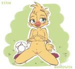  avian ball blush bunnybits ettie female fifa invalid_tag mascot mostly_nude pussy soccer soccer_ball sport unfinished 