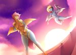  anthro body_swap bodysuit breasts clothing da3rd duo equine eyewear feathered_wings feathers female flying friendship_is_magic goggles mammal my_little_pony nipples outside pegasus pussy rainbow_dash_(mlp) scootaloo_(mlp) skinsuit standing surprise thick_thighs tight_clothing wide_hips wings 