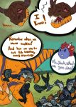  allomon blue_scales comic digimon dinosaur feathers fish grass greymon hair marine orange_scales pixels scales speech_bubble stripes teeth text vorekingdom 