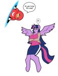  ?! absurd_res anthro anthrofied big_breasts breast_rest breasts clothed clothing crossed_arms duo equine female franschesco_(artist) friendship_is_magic hi_res horn mammal meme my_little_pony portal simple_background twilight_sparkle_(mlp) ugandan_knuckles white_background winged_unicorn wings 