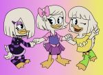  2018 4_fingers anthro avian beak bird digital_media_(artwork) disney duck ducktales feathers group itoruna webby_vanderquack white_feathers 