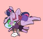  clothed clothing dragon equine eyewear female franschesco_(artist) friendship_is_magic glasses mammal my_little_pony pillow sleeping spike_(mlp) twilight_sparkle_(mlp) 