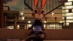  2018 3d_(artwork) anthro blender_(software) city clothing digital_media_(artwork) disney evening female judy_hopps lagomorph lights mammal rabbit rubber_(artist) zootopia 