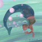  dreadlocks drugs female marine merfolk ota_(artist) sketch solo stoned underwater water 