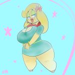  alternate_species big_breasts big_lips blonde_hair blue_background breasts cleavage clothed clothing female hair hair_bow hair_ribbon human humanized koopaling lips mammal mario_bros nintendo ota_(artist) ribbons shortstack simple_background video_games wendy_o_koopa 