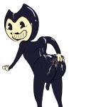  anal animated anus bendy bendy_and_the_ink_machine butt clothed clothing crossdressing cum cum_inside cum_on_face makeup male not_furry penis pose smile solo text 