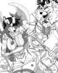  akajesse armor axe black_and_white bow_(weapon) braided_hair canine comic dire_wolf female fox hair male mammal manga melee_weapon monochrome ranged_weapon shiarah stovl warriors weapon wolf 