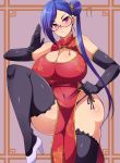  breasts chinese_clothes cleavage glasses high_heels megane_man thighhighs 
