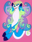  ambiguous_gender blue_fur fairy fur green_eyes green_fur hair hornbuckle lutari mammal multicolored_hair mustelid neopets sparkles two_tone_hair wings 