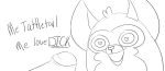  &lt;3 &lt;3_eyes 2017 ambiguous_gender black_and_white dialogue english_text erection humanoid_penis humor male male/ambiguous mammal monochrome open_mouth penis simple_background sketch tattletail tattletail_(character) tattletail_(species) text unnecessaryfansmut what white_background 