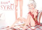  an-telin barefoot breasts japanese_clothes maple_story nipples short_hair tagme_(character) white 