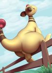  ampharos animal_genitalia anojaa anus avoid_posting backsack balls bedroom_eyes big_butt blush butt feral half-closed_eyes hi_res male nintendo pok&eacute;mon pok&eacute;mon_(species) presenting raised_tail seductive sheath solo video_games 