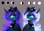 2018 blue_eyes cosmic_hair digital_media_(artwork) equine eyelashes feathered_wings feathers female feral friendship_is_magic hair horn magnaluna mammal my_little_pony princess_luna_(mlp) solo white_hair winged_unicorn wings 