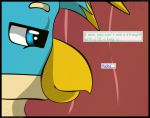  2018 animal_genitalia animal_penis avian blue_eyes card card_game comic dialogue digital_media_(artwork) earth_pony english_text equine feral flash_draw friendship_is_magic fur gallus_(mlp) gaming gryphon hair horse male male/male mammal my_little_pony open_mouth penis poker pony sandbar_(mlp) sitting solo standing table text 