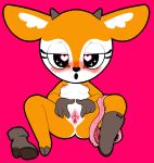  &lt;3 &lt;3_eyes 2018 2_toes 4_fingers aggressive_retsuko antelope anthro barefoot bedroom_eyes blush boots breasts clitoris clothing digital_media_(artwork) female footwear fur gaturo half-closed_eyes looking_at_viewer lying mammal multicolored_fur nipples nude on_back open_mouth orange_fur presenting presenting_pussy pussy sanrio seductive simple_background solo spread_pussy spreading toes tsunoda two_tone_fur urethra white_fur 