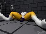  2018 3d_(artwork) anthro bacn belly big_belly birth claws clitoris digimon digital_media_(artwork) female lying mammal nude on_back pregnant presenting presenting_pussy pussy questionable_consent renamon solo spread_legs spreading tentacles vaginal 