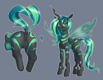  &lt;3 2018 absurd_res anus butt changeling digital_media_(artwork) dock female feral hair hi_res hole_(anatomy) horn looking_at_viewer multicolored_hair my_little_pony nauth pussy simple_background two_tone_hair wings 