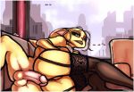  angela_cross anthro clothing female fur legwear lingerie lombax looking_at_viewer luraiokun male penis pussy ratchet ratchet_and_clank spooning stockings video_games yellow_fur 
