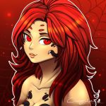  animal_humanoid animated arachnid arthropod blinking drider female hair humanoid icon red_hair smile solo spider_humanoid zingiber 