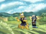  amanda_(artist) clothing detailed_background football_(disambiguation) hair humanoid hybrid kadabra lucario male mammal nintendo outside pok&eacute;mon pok&eacute;mon_(species) sport video_games 