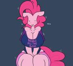  2015 anthro anthrofied big_breasts breasts cleavage clothed clothing digital_media_(artwork) earth_pony english_text equine female friendship_is_magic horse huge_breasts hugtastic_pinkie_pie mammal my_little_pony pinkie_pie_(mlp) pony solo somescrub text 