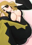  blonde_hair blush breasts cleavage eyepatch katatsuka_kouji marie_mjolnir soul_eater yellow_eyes 