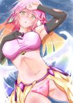  :o angel_wings armpits breasts cameltoe commentary_request covered_nipples crop_top cross feathered_wings gloves gradient_hair highres jibril_(no_game_no_life) large_breasts long_hair low_wings midriff multicolored_hair navel neko_mofu no_game_no_life open_mouth panties pink_hair pink_panties solo symbol-shaped_pupils taut_clothes underwear very_long_hair white_wings wing_ears wings yellow_eyes 