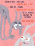  &lt;/3 2018 ambiguous_gender ambiguous_species anthro comic digital_media_(artwork) duo english_text hair hi_res horn long_ears mammal monster open_mouth shane_frost simple_background smile standing teeth text tongue 
