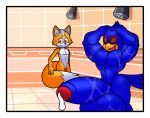  anthro avian balls big_balls big_penis bird canine dreamcastzx1 falco_lombardi falcon fox fox_mccloud huge_balls huge_penis hyper hyper_balls hyper_penis male mammal manly muscular muscular_male nintendo penis penis_size_difference pippers showering small_penis star_fox video_games 