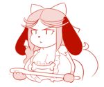  :&lt; angry animated annoyed anthro apron big_breasts bow breasts canine cleavage clothed clothing cute dog female hair holly_applebee long_tail low_res mammal mature_female shirt solo spoon theycallhimcake 