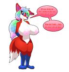  alexi alpha_channel anthro bds_charmeleon big_breasts big_eyes breasts canine dialogue digital_media_(artwork) dipstick_tail female fox fur gloves_(marking) hair huge_breasts looking_at_viewer mammal markings multicolored_hair multicolored_tail ponytail pussy rainbow_hair red_fox red_fur simple_background socks_(marking) solo standing text thick_thighs transparent_background white_fur wide_hips 