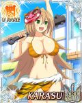  1girl breasts green_eyes karasu_(senran_kagura) large_breasts long_hair orange_hair senran_kagura solo 