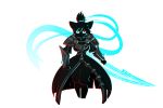  2018 anthro armor cat cel_shading clothed clothing digital_media_(artwork) feline female hair harbinger helia_peppercats_(wrinklynewt) holding_object holding_weapon limebreaker looking_at_viewer mammal melee_weapon omensight ponytail solo sword video_games weapon 