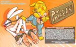  anthro ball ball_gag ballgagged bdsm bondage bound canine clothed clothing corgi dog embarassing feet gag gagged humiliation lagomorph mammal nude oddjuice paddel patreon paws rabbit rope silly spanking toes 