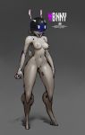  bnny body_writing breasts english_text featureless_crotch female front_view full-length_portrait glowing glowing_eyes gradient_background grey_background hi_res light_skin machine navel nipples not_furry nude pale_skin portrait psyk323 robot simple_background solo text white_skin 