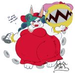  3_toes belly big_belly chain_chomp clothing female lagomorph madame_broode mammal mario_bros nintendo paws rabbit stomach tanookicatoon tanookicatoon(artist) toes tongue video_games 