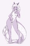  2018 anthro blush breasts caninelove dragon eastern_dragon female flesh_whiskers hair heart_a._chicago nipples nude purple_scales pussy scales simple_background smile solo white_hair 