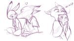  &lt;3 2018 anthro bite canine clothed clothing dipstick_ears disney drooling english_text facial_markings female fox fur_markings gloves_(marking) group head_nom hug hugging_from_behind ittybittykittytittys jack_savage judy_hopps kissing lagomorph male male/female mammal markings monochrome multiple_images nick_wilde nom purple_and_white rabbit saliva simple_background sitting skye_(zootopia) sound_effects standing text white_background zootopia 
