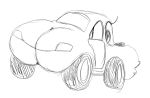  big_butt black_and_white butt car cars_(disney) disney eyelashes female huge_butt living_machine looking_back machine monochrome not_furry sally_carrera solo sssonic2 vehicle 